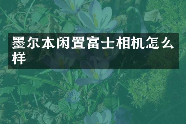 墨尔本闲置富士相机怎么样