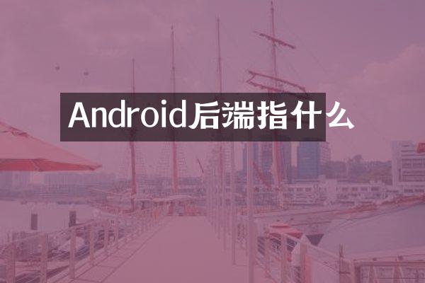 Android后端指什么