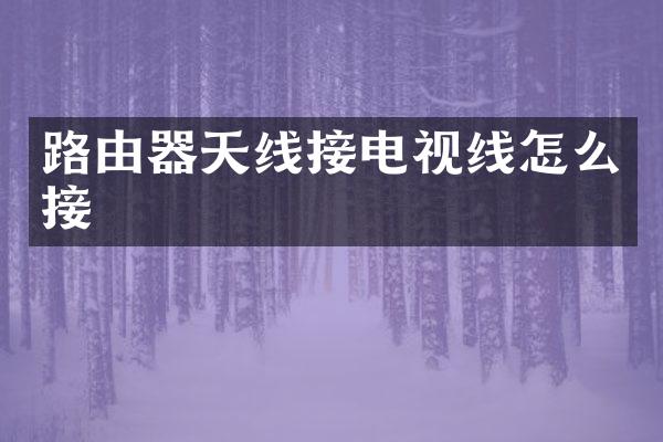 路由器天线接电视线怎么接