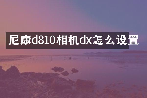 尼康d810相机dx怎么设置