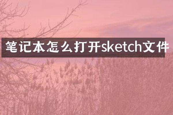 笔记本怎么打开sketc件