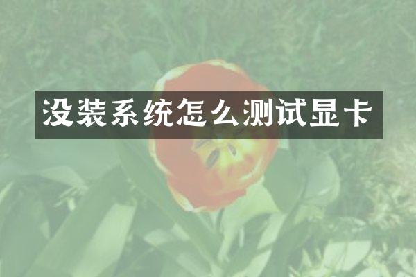 没装系统怎么测试显卡