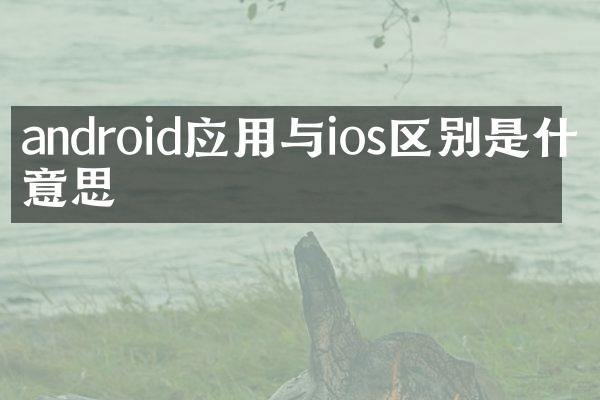 android应用与ios区别是什么意思