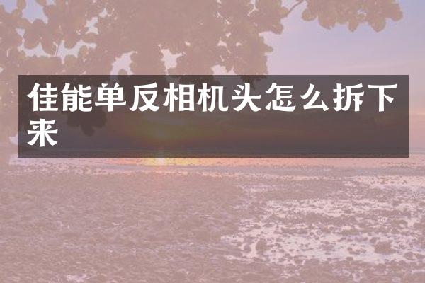 佳能单反相机头怎么拆下来