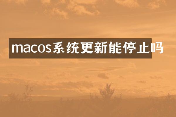 macos系统更新能停止吗