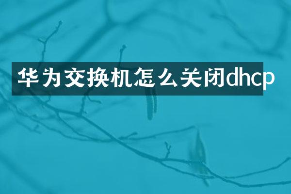 华为交换机怎么关闭dhcp