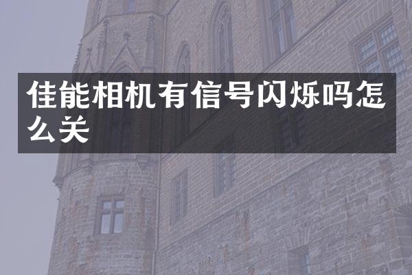 佳能相机有信号闪烁吗怎么关