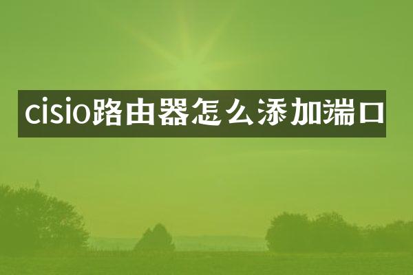 cisio路由器怎么添加端口