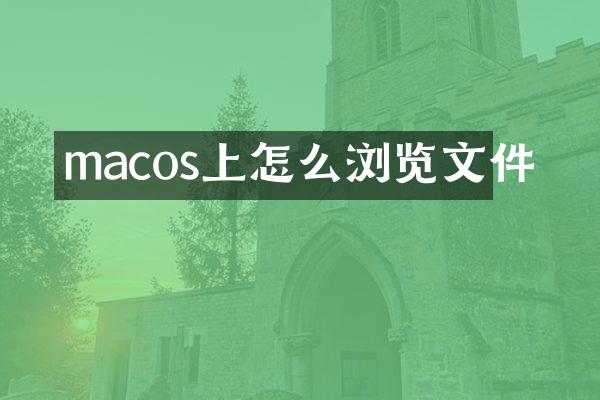macos上怎么浏览文件