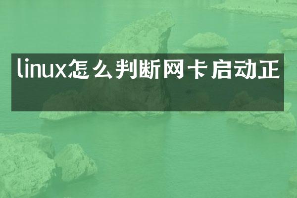 linux怎么判断网卡启动正常