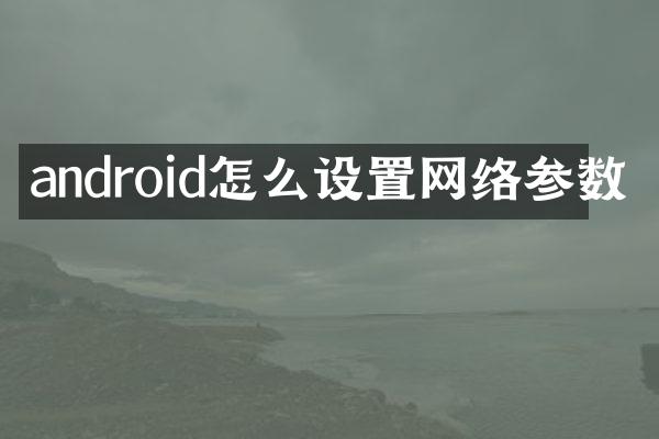 android怎么设置网络参数