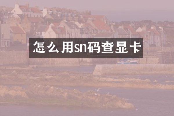 怎么用sn码查显卡