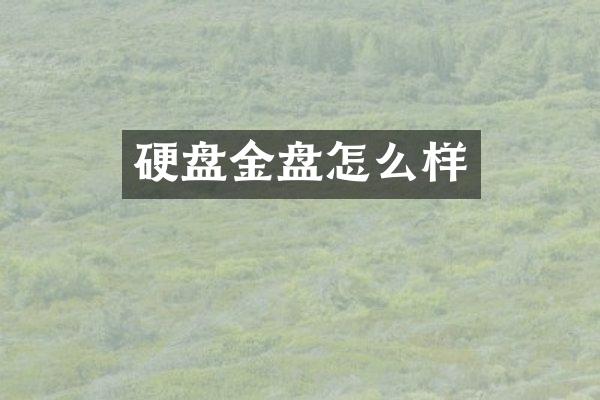 硬盘金盘怎么样