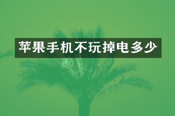 苹果手机不玩掉电多少