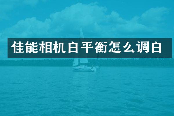 佳能相机白平衡怎么调白