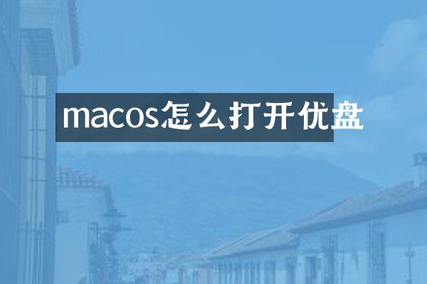 macos怎么打开优盘
