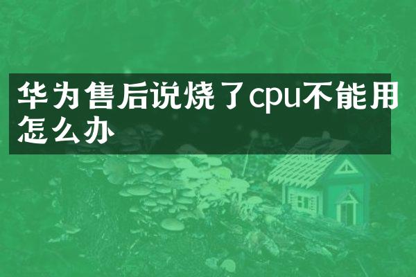 华为售后说烧了cpu不能用怎么办