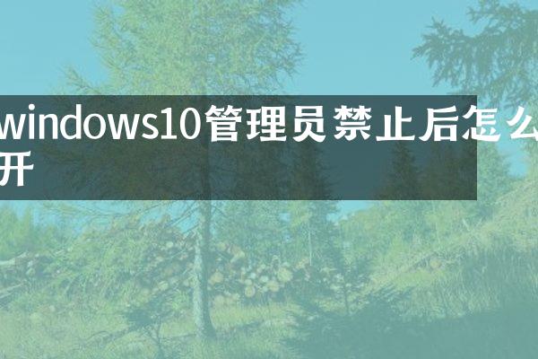 windows10管理员禁止后怎么开