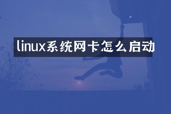 linux系统网卡怎么启动