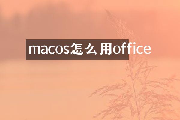 macos怎么用office