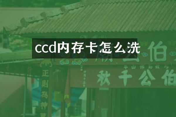 ccd内存卡怎么洗