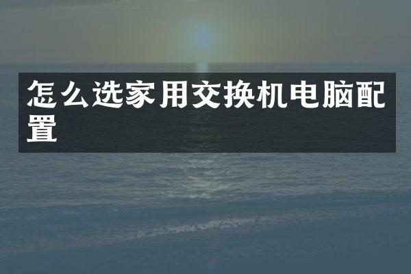 怎么选家用交换机电脑配置