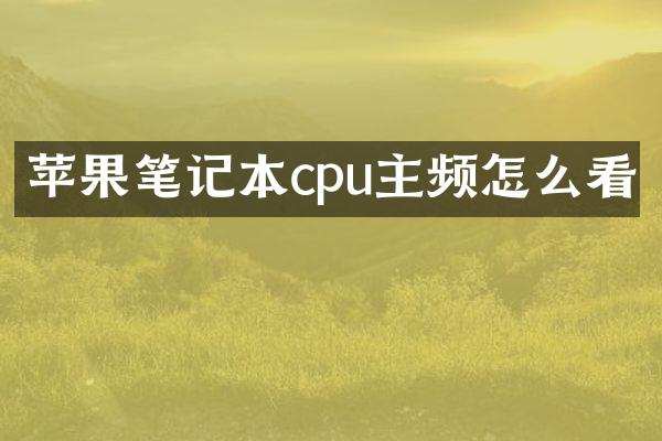 苹果笔记本cpu主频怎么看