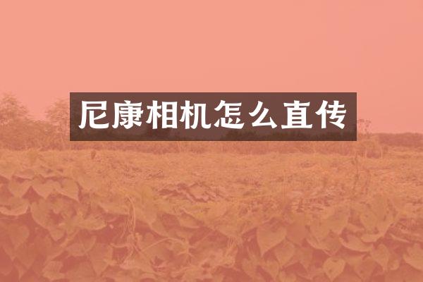 尼康相机怎么直传