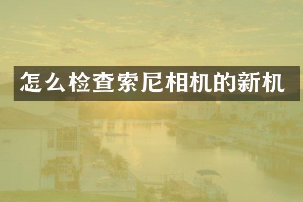 怎么检查相机的新机