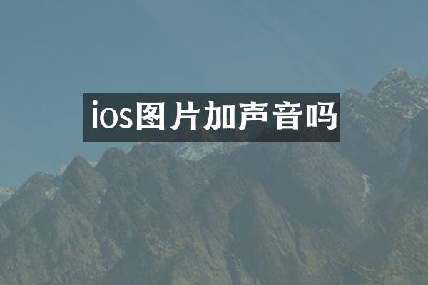 ios图片加声音吗