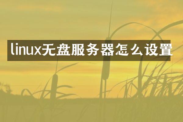 linux无盘服务器怎么设置