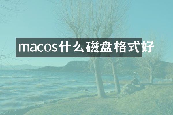 macos什么磁盘格式好