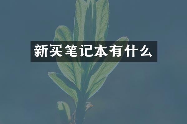 新买笔记本有什么