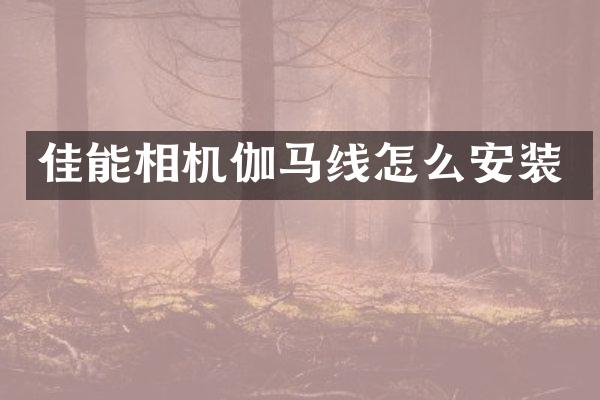 佳能相机伽马线怎么安装