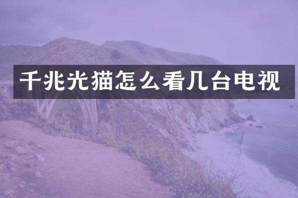 千兆光猫怎么看几台电视