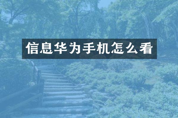 信息华为手机怎么看