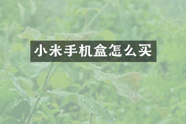 小米手机盒怎么买