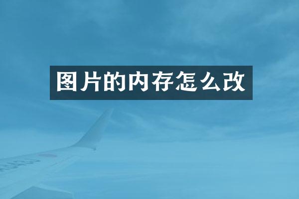 图片的内存怎么改