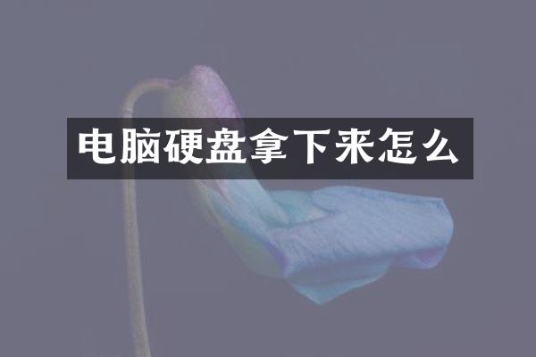 电脑硬盘拿下来怎么
