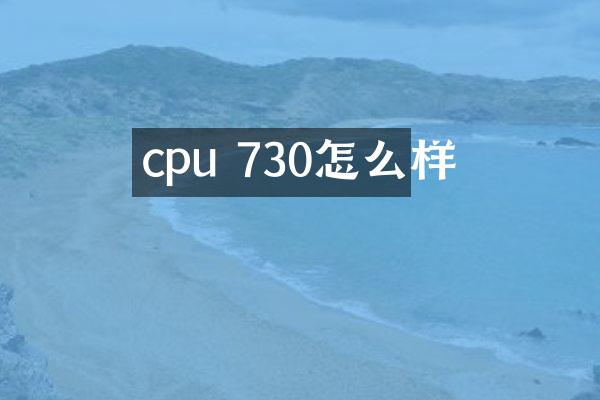 cpu 730怎么样