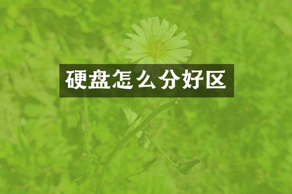 硬盘怎么分好区