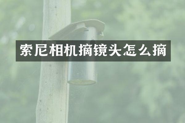 相机摘镜头怎么摘
