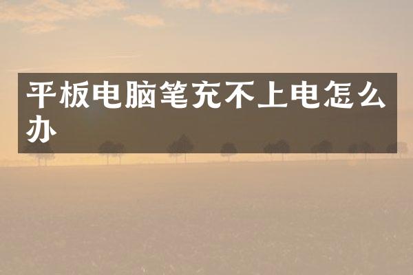 平板电脑笔充不上电怎么办