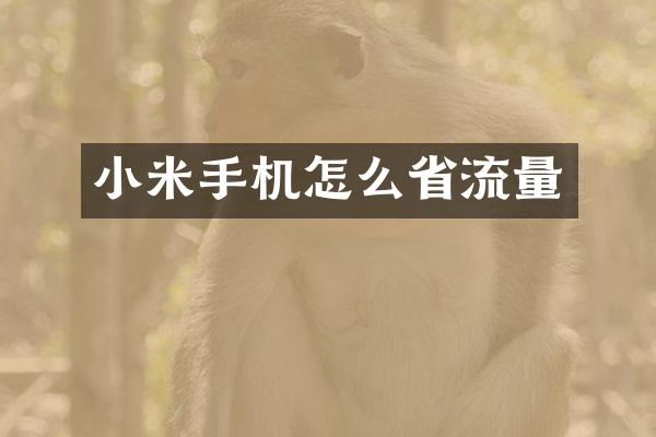 小米手机怎么省流量
