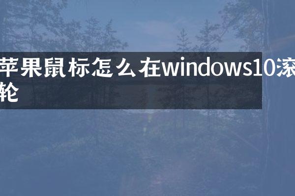 苹果鼠标怎么在windows10滚轮