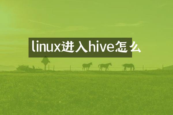 linux进入hive怎么