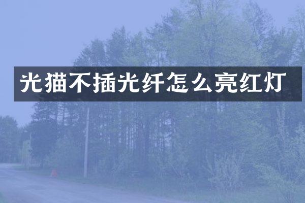 光猫不插光纤怎么亮红灯