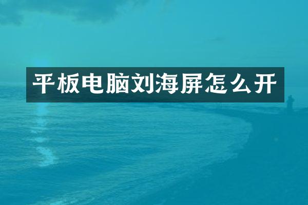 平板电脑刘海屏怎么开
