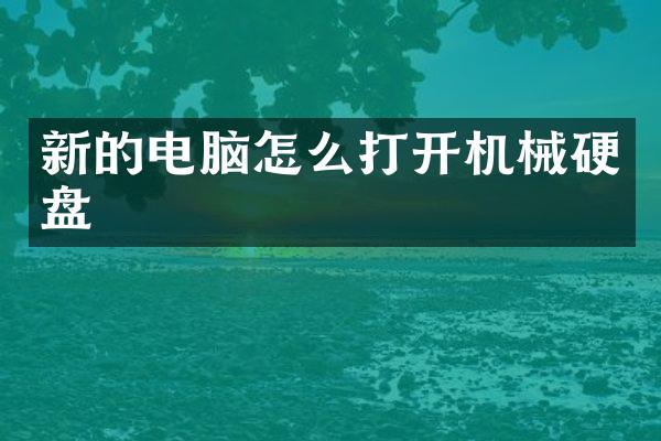 新的电脑怎么打开机械硬盘