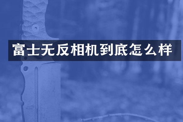 富士无反相机到底怎么样